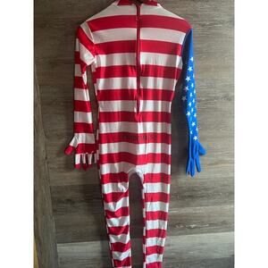 American USA Patriot Halloween Costume Size M full Bodysuit Morphsuit
